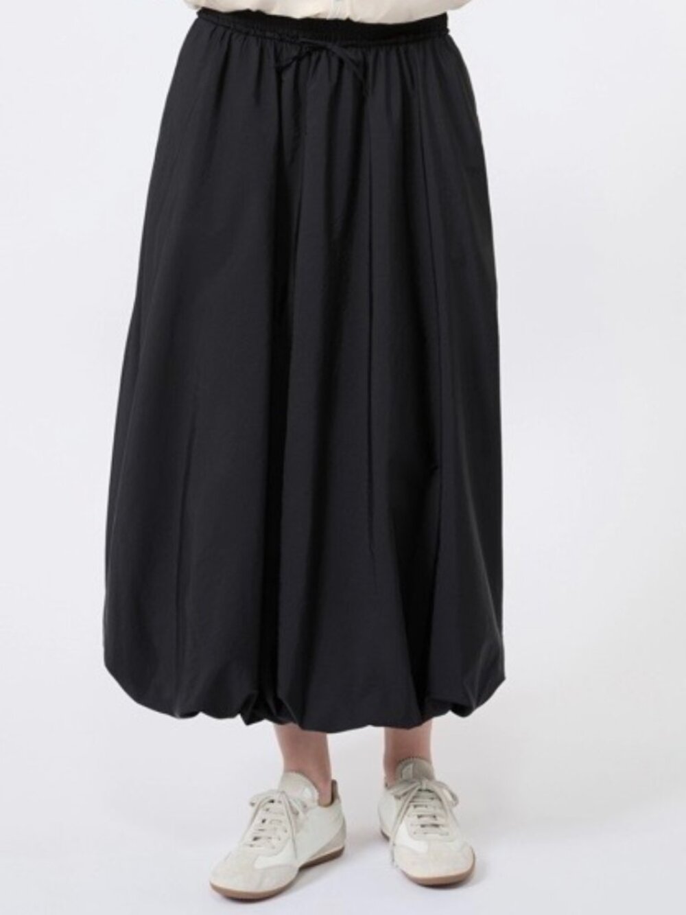 MAX MARA WEEKEND Long water-repellent canvas skirt - BLACK XS